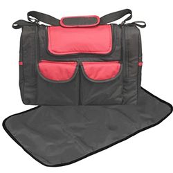 Bambisol SMFW skötväska för baby med iso-termiskt fack svart/röd