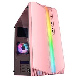 Mars Gaming MC-S1 Rosa, Case PC Gaming Compatto Micro-ATX, Illuminazione ARGB 12 Modalità, Ventola FRGB, Finestra Laterale Completa