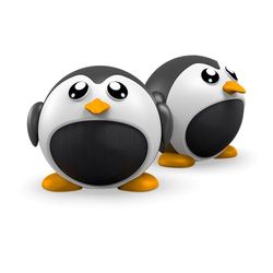 ECHO - Altavoz de pingüino (Paquete de 2, diseño Kawaii Original, 3 W, Mono 1 pingz, 6 W, estéreo, 2 pingz, 4 Horas de música Continua inalámbrica, Toma de Llamadas Micro integrada, Compatible con