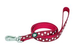 Petface Witte stippen patroon hond lood, klein, kersen