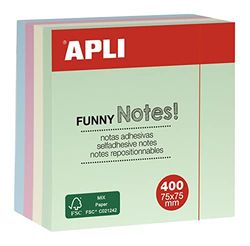 APLI/Agipa Sticky Notes Cube Four Hundred Sheets – Vibrant Colour Pack (3); 75 x 75 mm – Apli