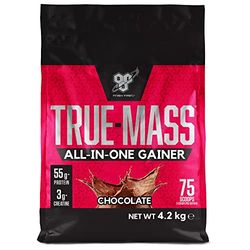 BSN True Mass All-In-One Gainer, Proteine e Carboidrati in Polvere con Creatina, Glutammina, Vitamina D e Zinco, Crescita Muscolare e Recupero Post-Allenamento, Gusto Cioccolato, 25 Porzioni, 4.2 kg