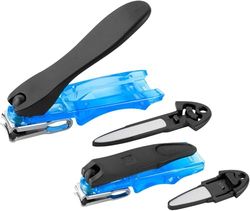 ZWILLING Conjunto de presente de 2 corta-unhas com recolha de unhas e lima de unhas integrada, extra afiado e duradouro, azul