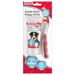 Beaphar Tandpasta & Borstel Combi-Pack Puppy - Tandenborstel & tandpasta speciaal voor puppy's - Voor een grondige reiniging - Voor een frisse adem