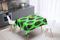 Bonamaison Tafelkleed, Anti-Mold, Sneldrogend, Waterdicht, 100% Polyester Tafellaken, Neon groene rook, 140 x 140 Cm - Ontworpen en Vervaardigd in Turkije