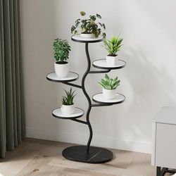 Zstar Metall växtställ blomkruksställ, flerstegs växthylla blomhylla växttrappor, kapslad grendesign, hög växtkärlhållare hylla för inomhus, vardagsrum