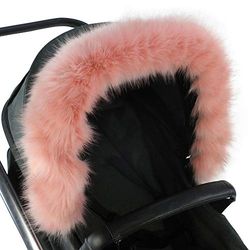 For-Your-Little-One aFHACWZ-P590 - Pram Fur Hood Trim Compatible On Zooper, Color Pink