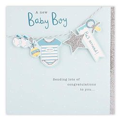 Clintons: Opknoping Pictogrammen Baby Boy Card 159x159mm