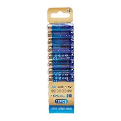 1,5 V LR6 alkalinebatterij, perfect voor je apparaten, inclusief 12 stuks, voor een optimale levensduur en prestaties van je elektronische apparaten.