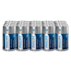 Philips Piles Alcalines D Ultra, LR20 – Haute Capacité pour Lampes de Poche et Gros Appareils, Lot de 20
