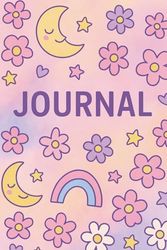 Pastel Rainbow Journal – Cute 6x9 Lined Notebook with Stars, Moons, Hearts & Flowers | Aesthetic Writing Journal for Girls, Tweens & Dreamy Note-Takers