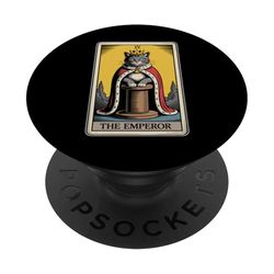 Tarjeta de Tarot Gato El Emperador Gato Rascador Poste Árbol Gato PopSockets PopGrip Adhesivo