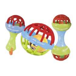 Bontempi JoyfulSounds: Set di 3 Sonagli Colorati con Manici Facili da Tenere per Stimolare la Sensibilità Musicale dei Bambini, Assortito, Unica
