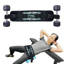 FYGL Heup-Thrust-Belt, opvouwbaar en gemakkelijk te gebruiken met halters, kettlebells of borden, tot 300 lbs gewichten met slipbestendige vulling heup-drukband voor de sportschool en thuistraining,