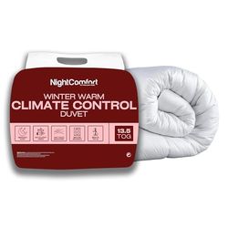 Night Comfort Winter Warms Anti-Allergy 13.5 Tog King Size Duvet - Hypoallergenic Breathable Microfibre Cover with Heavyweight Hollowfibre Filling Hotel Collection Bedding Quilt - (White, 230x220cm)