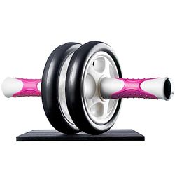 Ultrasport AB Roller, prático aparelho de fitness para treinar músculos e costas, abdominais com esteira para os joelhos, adultos unissexo, branco/rosa, tamanho único