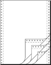 91400 - Carta in modulo continuo a 4 scomparti, 12 pollici x 240 mm (A4), 52/53/53/52 g, 500 set LP, SD