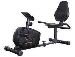 TechFit R400 Cyclette Orizzontale - 7 kg Sistema di Volano, Recumbent Ergometro Ideale per Allenamento di Recupero, con Sella Regolabile, Sensori a Impulsi e Monitor LCD