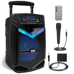 Pyle Speaker Bluetooth Portatile da 1200 Watt con Subwoofer da 38,1 cm e Tweeter da 2,54 cm, Funzione di Registrazione, Ingresso Microfono, Luci da Festa, USB/SD, Radio
