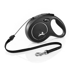 Croci Flexi New Classic Cord, Guinzaglio per cani allungabile, taglia M fino a 20 kg, lunghezza 8 Metri, colore Nero
