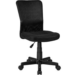 BAKAJI Chaise de Bureau pivotante en Tissu Filet Hauteur réglable avec roulettes (Noir), Plastique métal, Unica