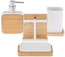 Sweet Home Collection Ensemble de 4 Accessoires de Salle de Bain, Collections Uniques, Moderne Classique Contemporain, décoratif, Beaux Designs, Ritz