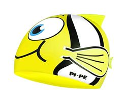 PI-PE Bonnet de Bain Fishy Enfants, Jaune, Taille Unique