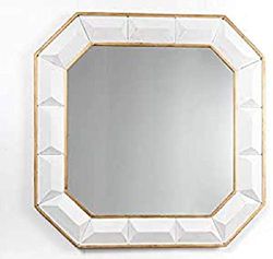 Espejo Metal Nórdico Blanco Dorado 80 x 5