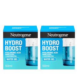 Neutrogena Hydro Boost Water Gel Moisturiser (2x 50ml Bundle) Intensively Hydrating, Lightweight Water Gel Moisturiser with Hyaluronic Acid for Advanced Hydration, Suitable for All Skin Types