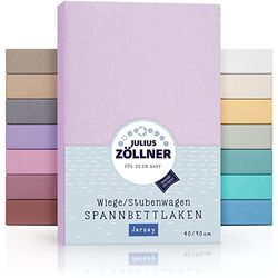 Julius Zöllner Jersey hoeslaken voor wiegen 90x40cm en wieg, 100% katoen, standaard 100 van Oeko-Tex, lila