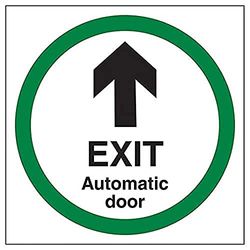 V Safety Exit - Automatic Door - 150mm x 150mm - Self Adhesive Vinyl