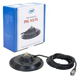 Suporte magnético para antena CB PNI 145/PL, 145 mm, cabo RG58 de 4 m e conector PL259