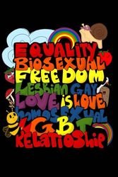 LGBTQ+ Notebook: Equality Love Is Love Notebook Gay Lesbian Bisexual Pride Month Rainbow A5 Lined 120 Pages Notebook