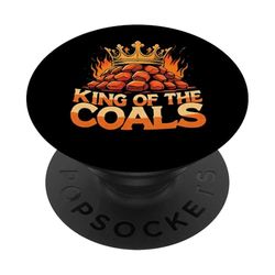 King of the Coals BBQ Charcoal Grill Smoker PopSockets PopGrip Adhesivo