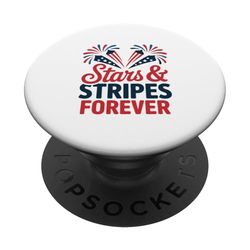 Stars and Stripes Forever America 4 de julio PopSockets PopGrip Adhesivo