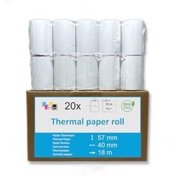 20 tarjeta de crédito de calor de la bobina 57 x 40 x 12 m térmicas -papel Rodillos de tarjetas estándar de la máquina CEE