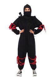 Leg Avenue 85546 - Cosy Ninja Onesie Women's Costume, One Size (Black Red)