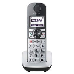 Panasonic KX-TGQ500GS Senior telefoon (DECT IP-telefoon (draadloos) met grote knoppen, noodknop, gepensioneerde telefoon voor hoortoestellen) Zilver