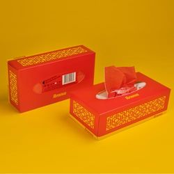 Renova Lenços faciais Red Label vermelhos - 80 lenços