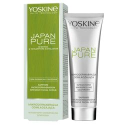 Yoskine Japan Pure Exfoliating Face (75 ml) - Face Scrub Woman - Effective Face Care - Smoothing Skincare - Intensive Sapphire Face Cleansing - Microdermabrasion