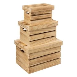 Five - Set van 3 houten opbergdozen