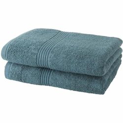 TODAY Lot de 2 Serviettes de Toilette 50x90 cm 100% Coton- Paon