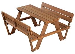 Roba Outdoor kinderzitgroep 'Picknick for 4' Outdoor +, met rugleuningen, zitgarnituur met 2 banken, 1 tafel, massief hout, voor binnen en buiten, weerbestendig, bijzonder duurzaam