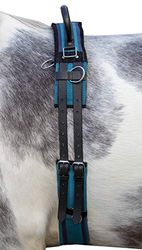 HKM 12701 Sangle de Longer en Toile avec Double poignée Fixe Bleu Marine/Bleu Ciel