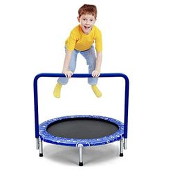 Mini-tuintrampoline, Ø 92 cm, fitness trampoline, opvouwbaar, kindertrampoline, belastbaar tot 150 kg, trampoline, indoor- en outdoortrampoline (blauw)