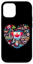 Carcasa para iPhone 15 Vintage Histórico Canadá Símbolos Hoja De Arce Para Canadiense