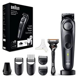 Braun Series 7 RASOIO ELETTRICO BARBA Con lama barba Problade, REGOLABARBA UOMO 40 Lunghezze, Accessori Da Barbiere, Base Di Ricarica, Custodia, Idea Regalo, BT7441 Nero Elettrico