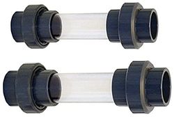 AquaForte Zichtglas met 3/3-koppeling 63 mm installatieaccessoires, grijs, 32,0 x 9,0 x 9,0 cm