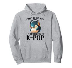 No puedo escucharte, estoy escuchando mercancía de K-pop de Kpop Penguin Sudadera con Capucha