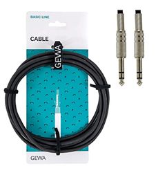 GEWA Câble d'instrument Stereo Basic Line 1,5m, noir (jack stéréo 6,3 mm - jack stéréo 6,3 mm) 190020